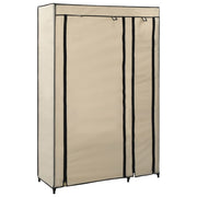 Kledingkast opvouwbaar 110x45x175 cm stof crème