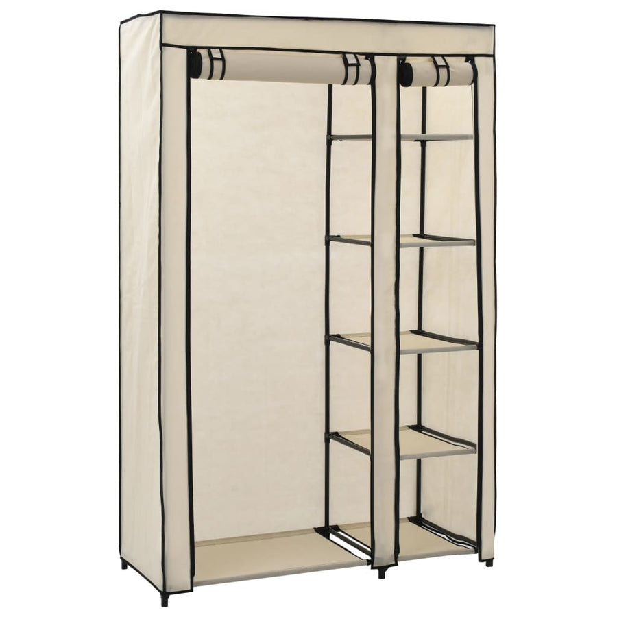 Kledingkast Opvouwbaar 0X45X75 Cm Stof Crème