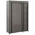 Foldable wardrobe 110x45x175 cm fabric grey