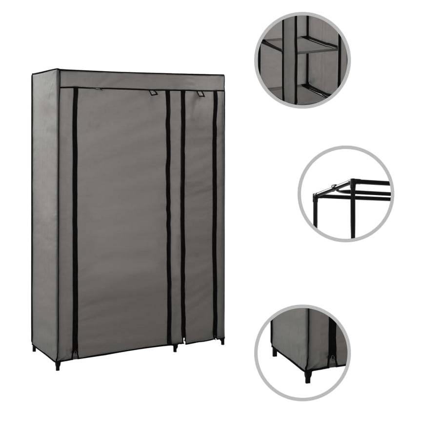 Kledingkast Opvouwbaar 0X45X75 Cm Stof Grijs