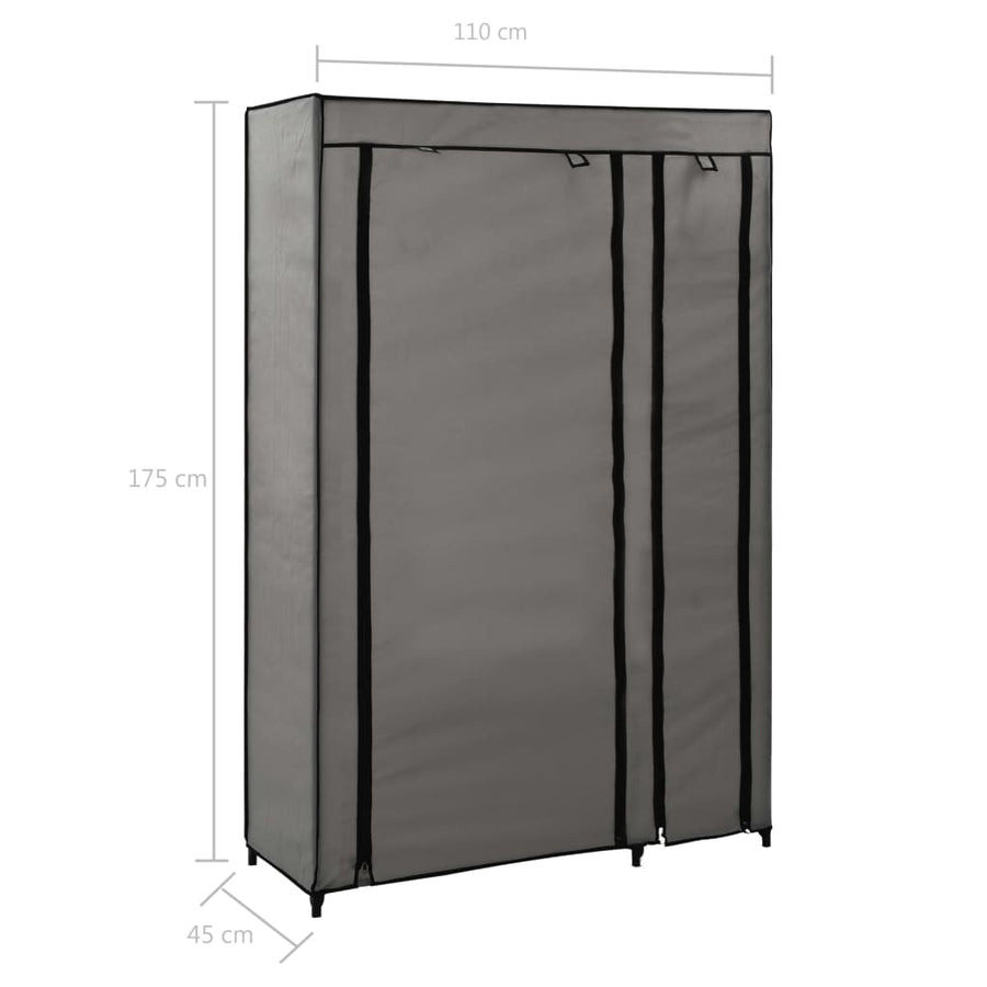 Kledingkast Opvouwbaar 0X45X75 Cm Stof Grijs