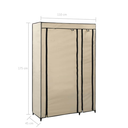 Kledingkasten Opvouwbaar St 0X45X75 Cm Stof 2 Crème
