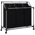 Laundry sorter with 3 bags steel black
