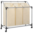 Laundry sorter with 3 steel bags cream