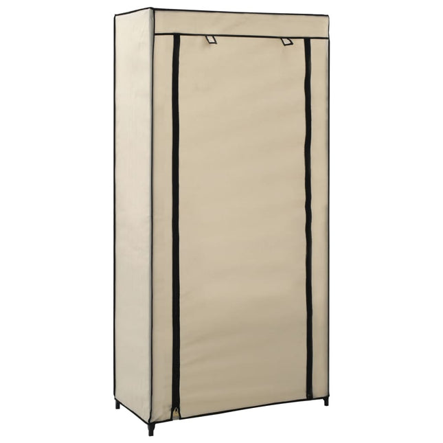 Schoenenkast met hoes 58x28x106 cm stof crème Crème