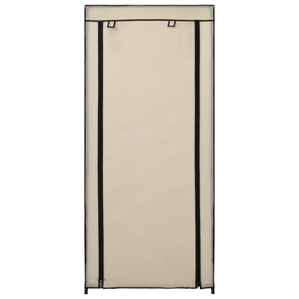Schoenenkast met hoes 58x28x106 cm stof crème Crème