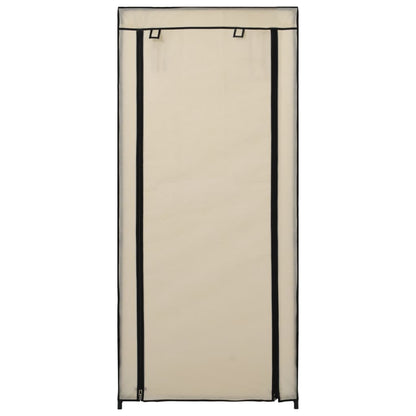 Schoenenkast met hoes 58x28x106 cm stof crème Crème