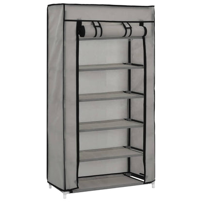 Schoenenkast met hoes 58x28x106 cm stof grijs Grijs