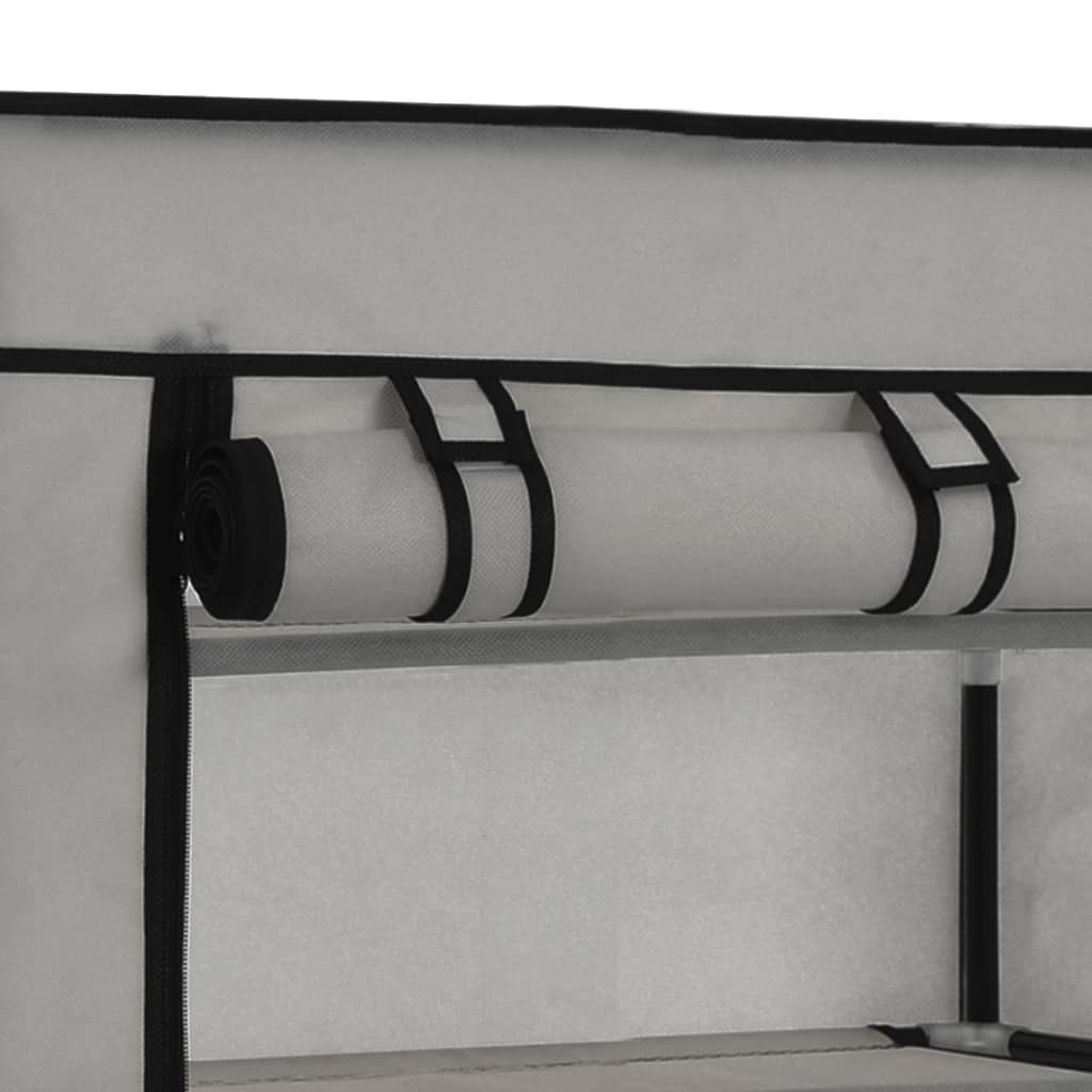 Schoenenkast met hoes 58x28x106 cm stof grijs Grijs