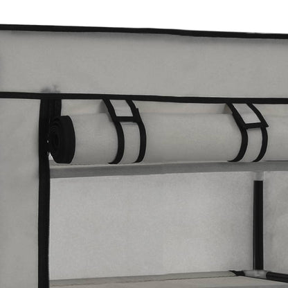 Schoenenkast met hoes 58x28x106 cm stof grijs Grijs