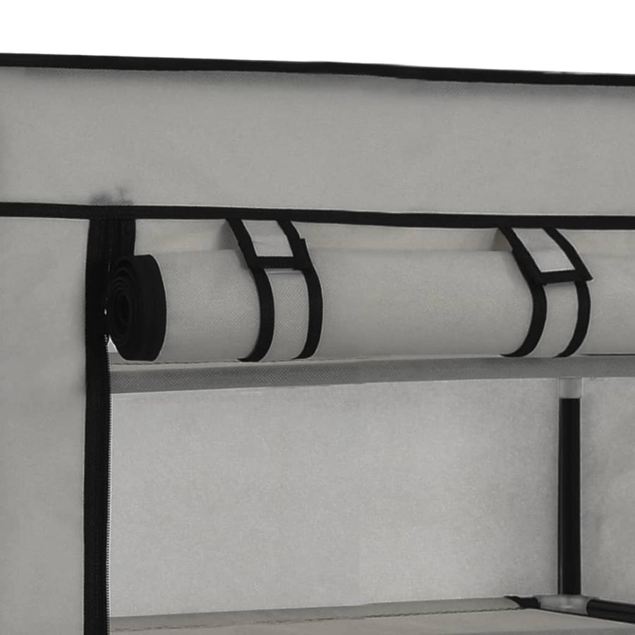 Schoenenkast met hoes 58x28x106 cm stof grijs Grijs