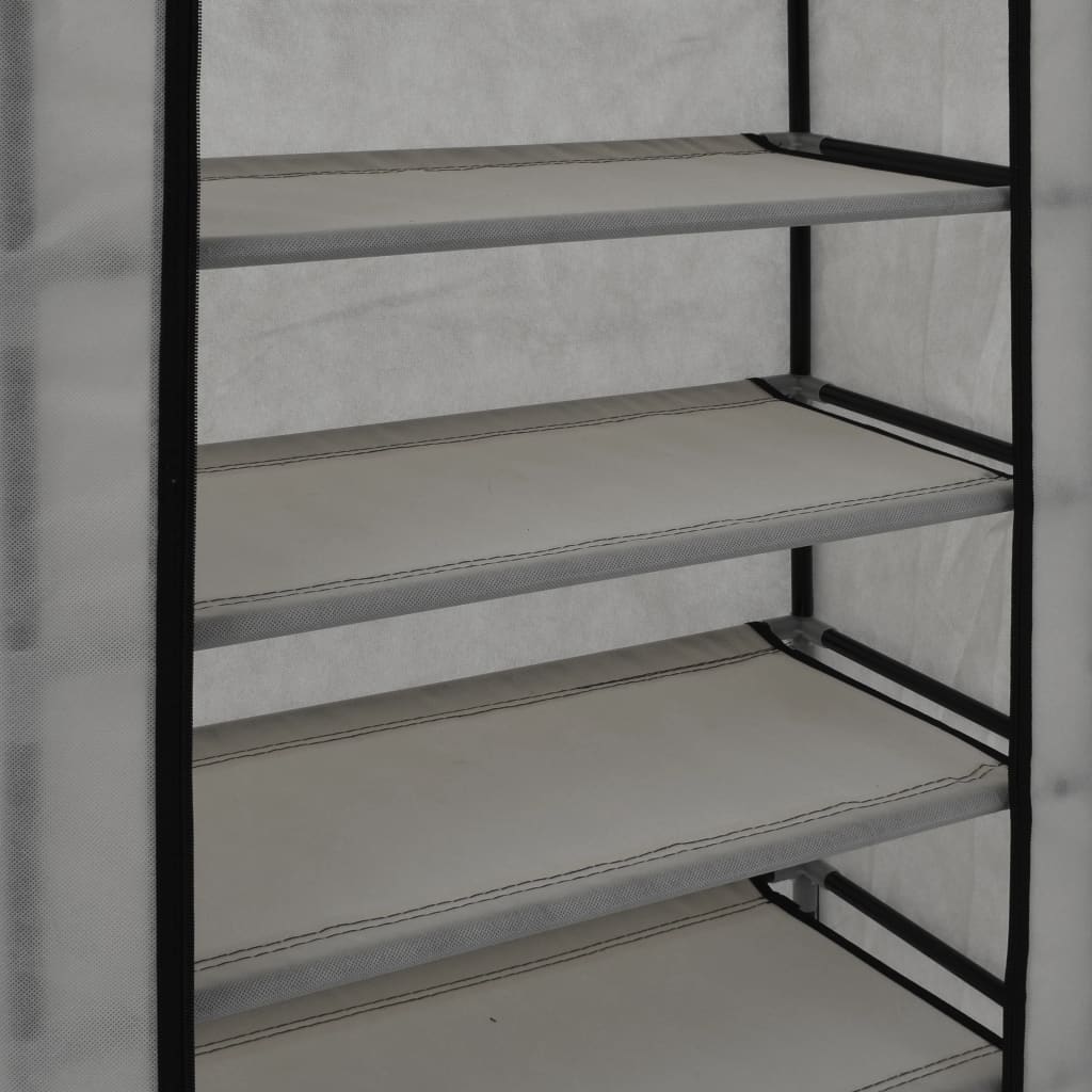 Schoenenkast met hoes 58x28x106 cm stof grijs Grijs