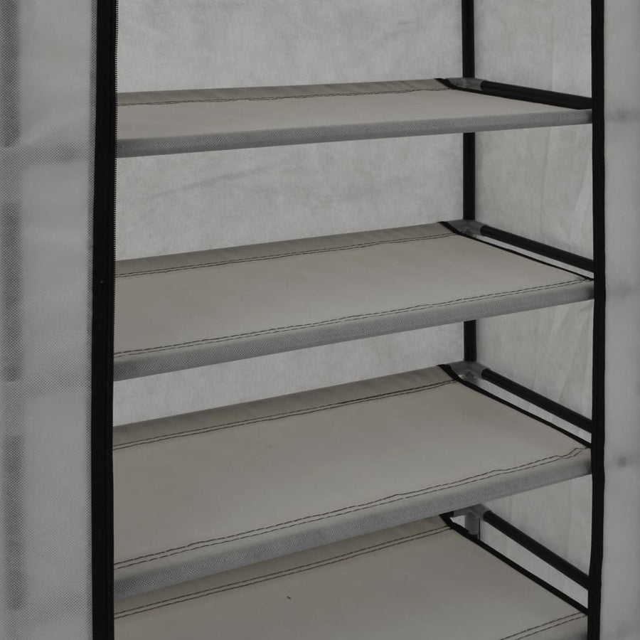 Schoenenkast met hoes 58x28x106 cm stof grijs Grijs