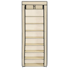 Schoenenkast Met Hoes 57X29X162 Cm Stof Crème