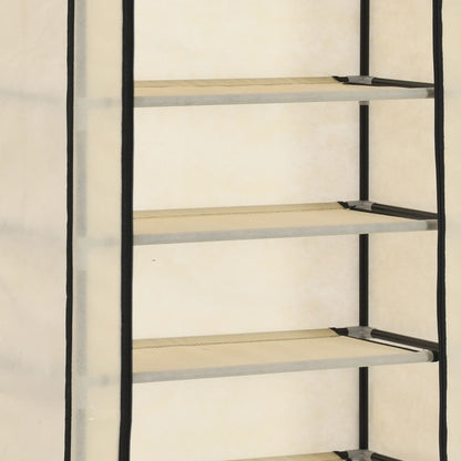 Schoenenkast Met Hoes 57X29X62 Cm Stof Crème
