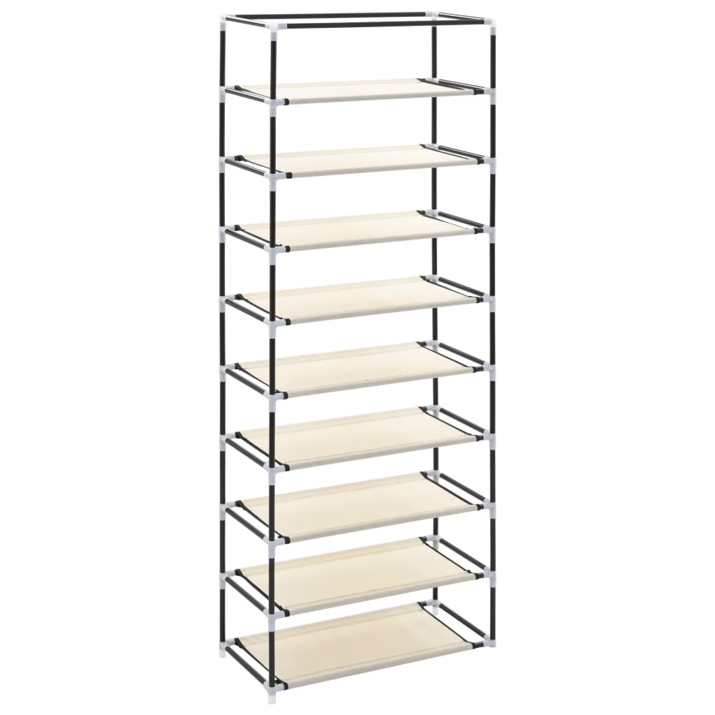 Schoenenkast Met Hoes 57X29X62 Cm Stof Crème