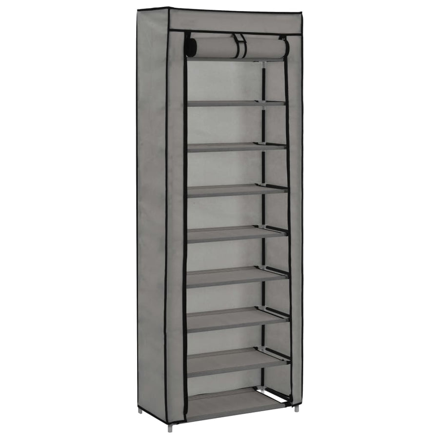 Schoenenkast Met Hoes 57X29X162 Cm Stof Crème