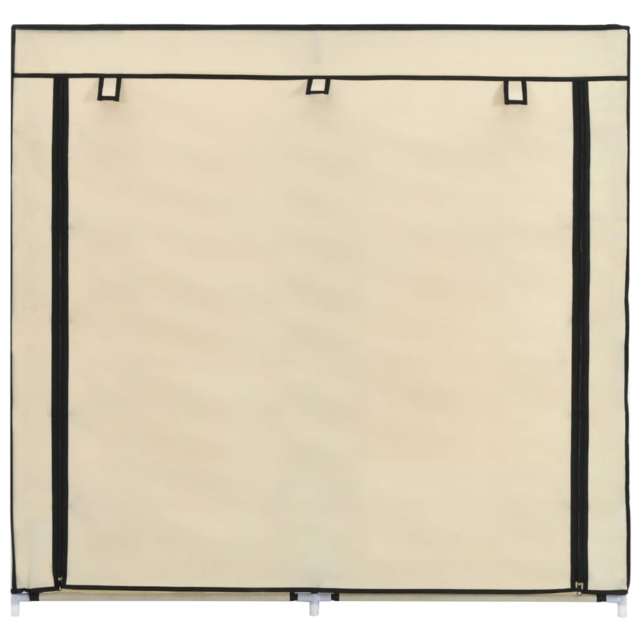 Schoenenkast met hoes 115x28x110 cm stof crème Crème
