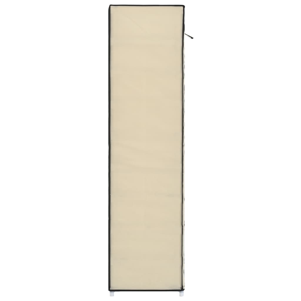 Schoenenkast met hoes 115x28x110 cm stof crème Crème