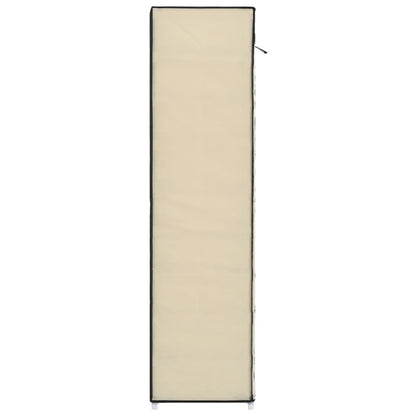 Schoenenkast met hoes 115x28x110 cm stof crème Crème