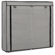 Schoenenkast 115x28x110 cm stof grijs met hoes