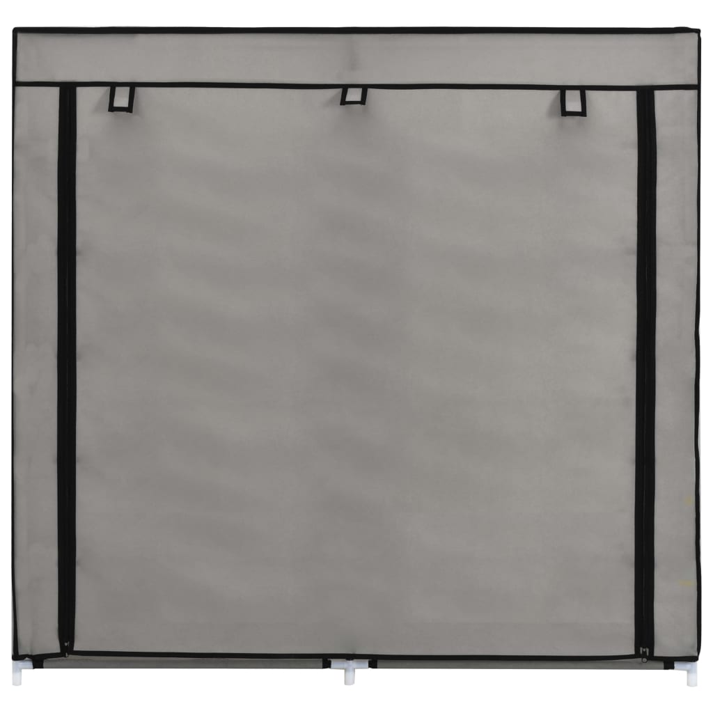 Schoenenkast met hoes 115x28x110 cm stof grijs Grijs