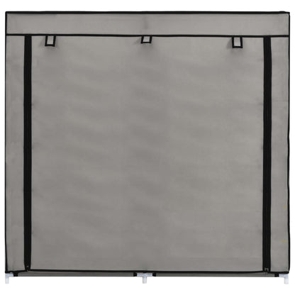 Schoenenkast met hoes 115x28x110 cm stof grijs Grijs
