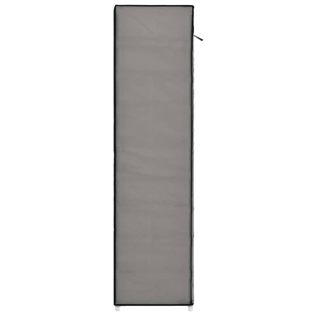 Schoenenkast met hoes 115x28x110 cm stof grijs Grijs