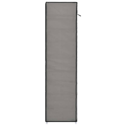 Schoenenkast met hoes 115x28x110 cm stof grijs Grijs