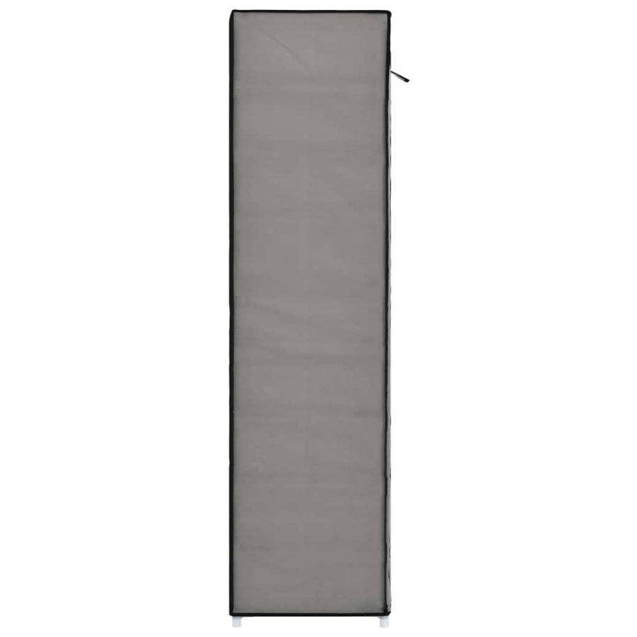 Schoenenkast met hoes 115x28x110 cm stof grijs Grijs