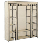 Kledingkast 150x45x176 cm stof crème