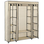 Kledingkast 150x45x176 cm stof crème