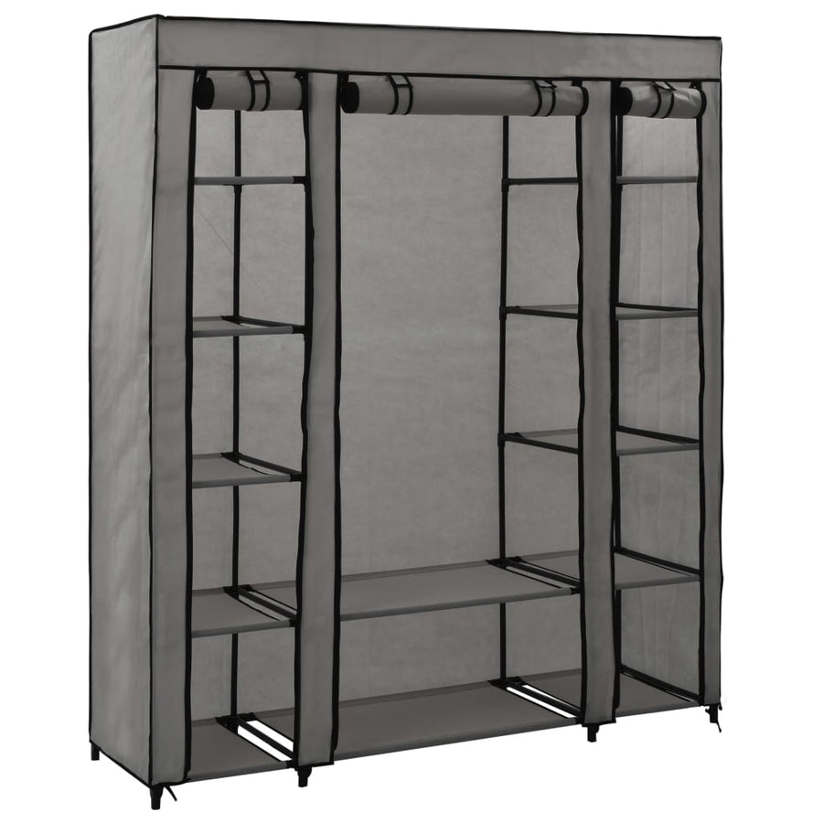 Kledingkast Met Vakken En Stangen 50X45X76 Cm Stof Grijs