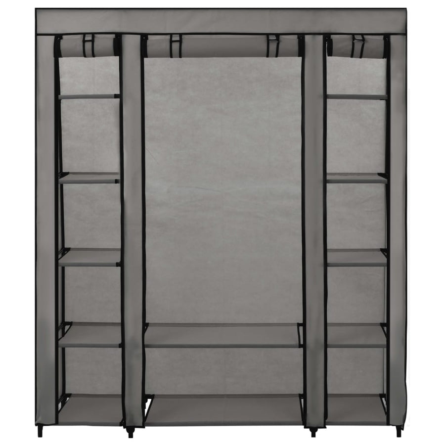 Kledingkast Met Vakken En Stangen 50X45X76 Cm Stof Grijs