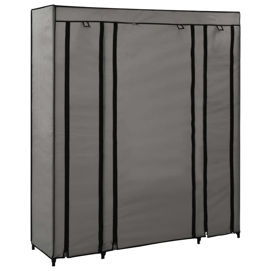 Kledingkast Met Vakken En Stangen 50X45X76 Cm Stof Grijs
