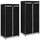 Wardrobes 2 pcs 75x50x160 cm black
