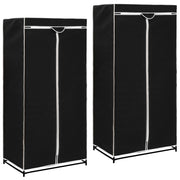Kledingkast 75x50x160 cm zwart (2 stuks)
