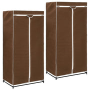 Kledingkast 75x50x160 cm bruin (2 stuks)