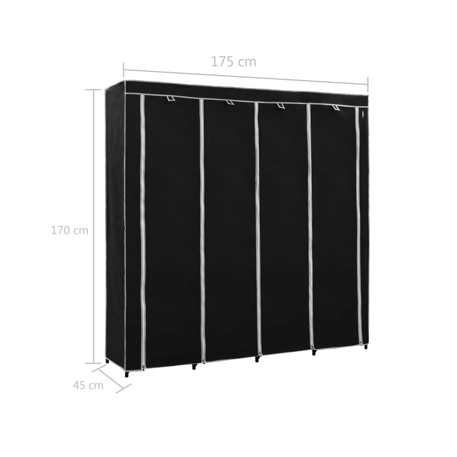 Kledingkast Met 4 Vakken 75X45X70 Cm Zwart