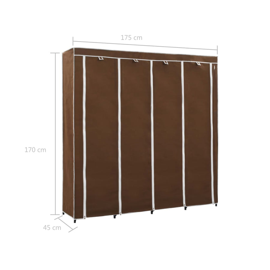 Kledingkast Met 4 Vakken 75X45X70 Cm Bruin
