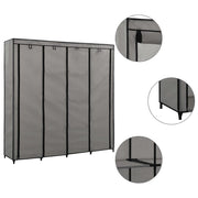 Wardrobe with 4 compartments 175x45x170 cm grey