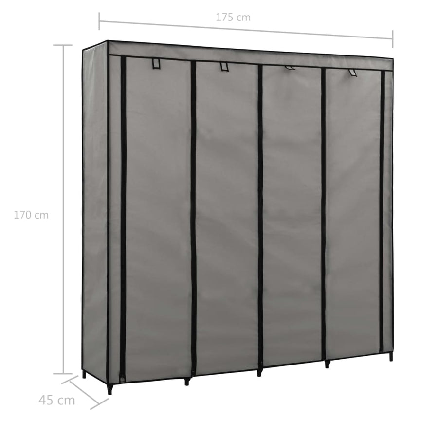 Kledingkast Met 4 Vakken 75X45X70 Cm Grijs