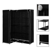 Corner wardrobe 130x87x169 cm black