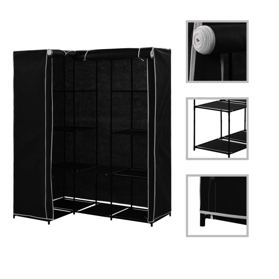 Hoekkledingkast 30X87X69 Cm Zwart