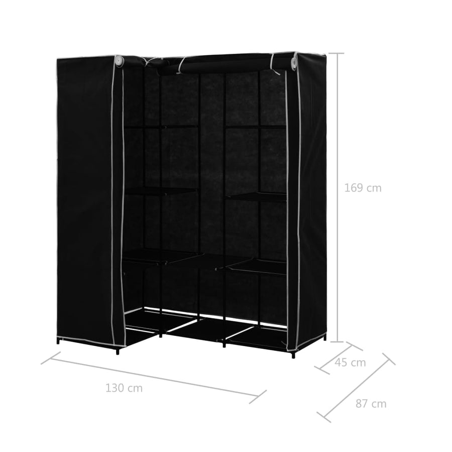 Hoekkledingkast 30X87X69 Cm Zwart