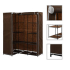 Hoekkledingkast 130x87x169 cm bruin ijzer