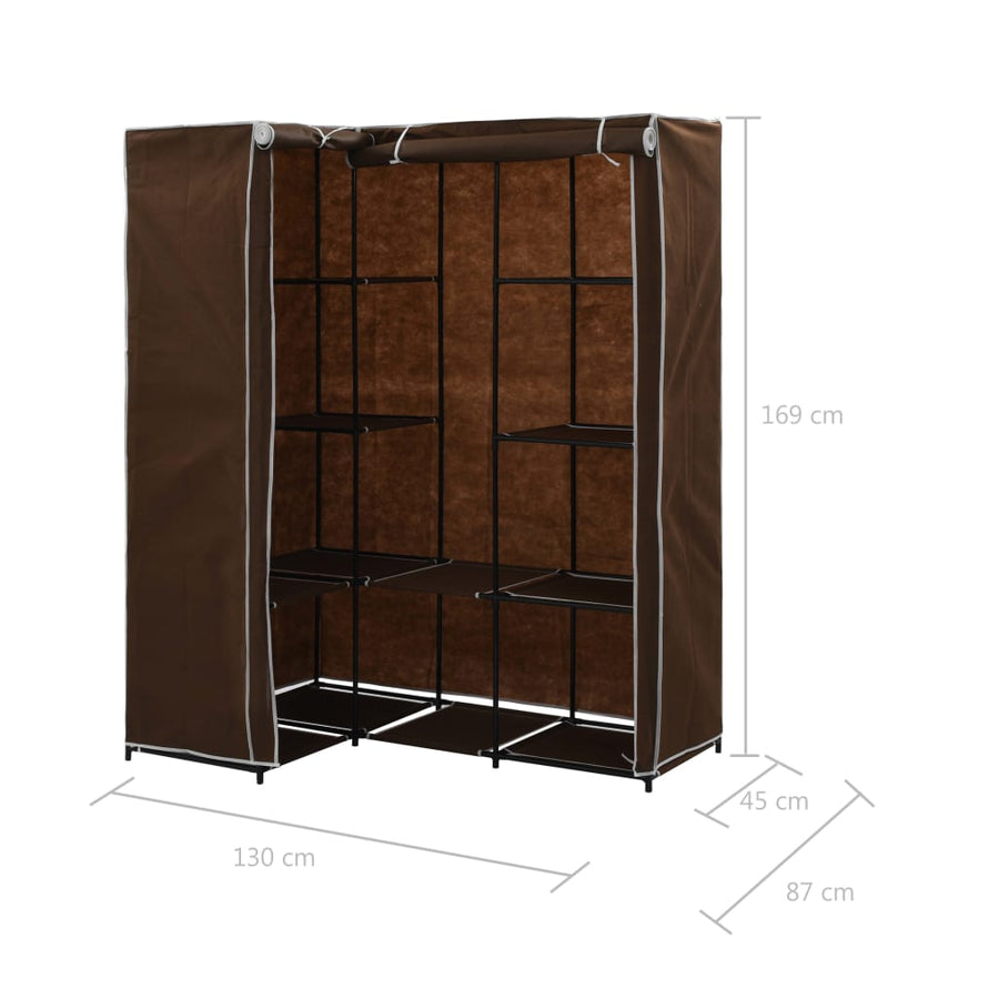 Hoekkledingkast 30X87X69 Cm Bruin