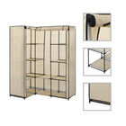 Hoekkledingkast 130x87x169 cm crème ijzer polyester