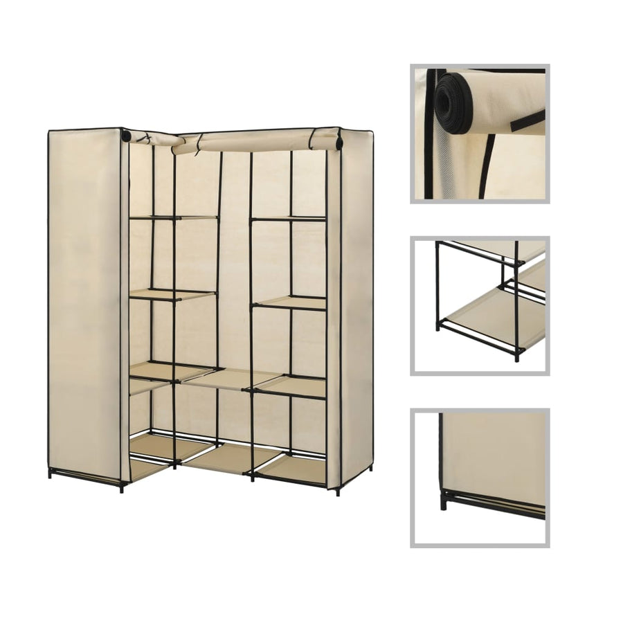 Hoekkledingkast 30X87X69 Cm Crème
