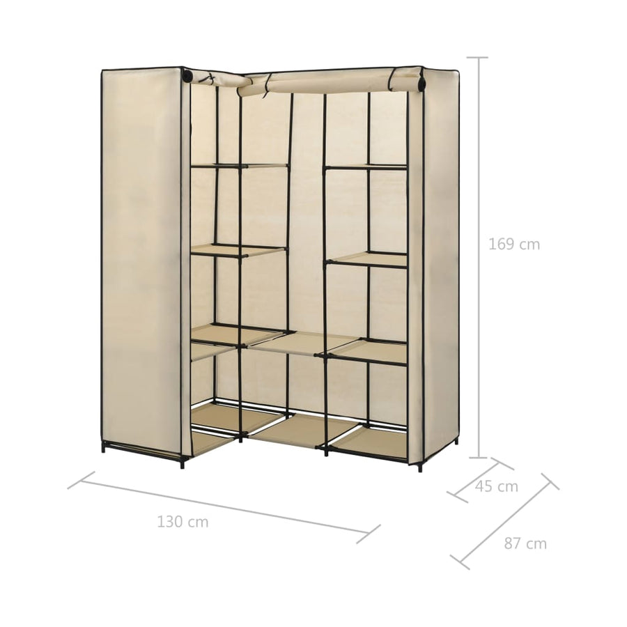 Hoekkledingkast 30X87X69 Cm Crème
